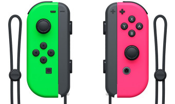 Splatoon 2 : des Joy-Con et une manette Pro vert et rose néon. En plus de nous avoir présenté le mode solo de Splatoon 2 hier lors du Nintendo Direct nocturne